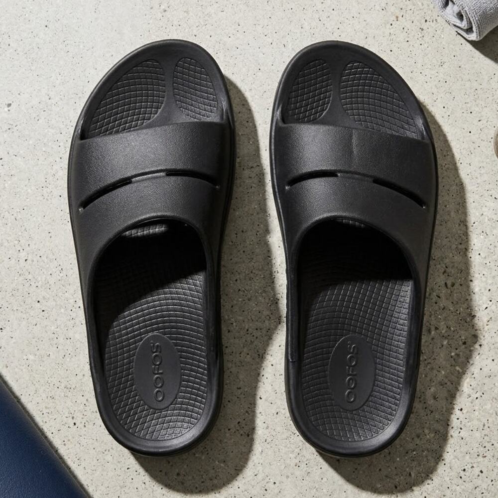 OOFOS OOahh Recovery Slide Sandals Black Men's Size 13 Comfort Orthopedic EU 46